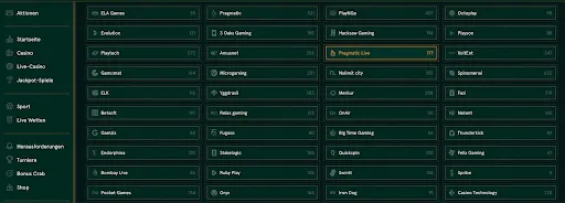 Casinia Casino – Liste der Softwareanbieter wie Pragmatic, Play’n GO, Microgaming und mehr Übersicht der Spielanbieter im Casinia, sortiert nach Anzahl der verfügbaren Spiele